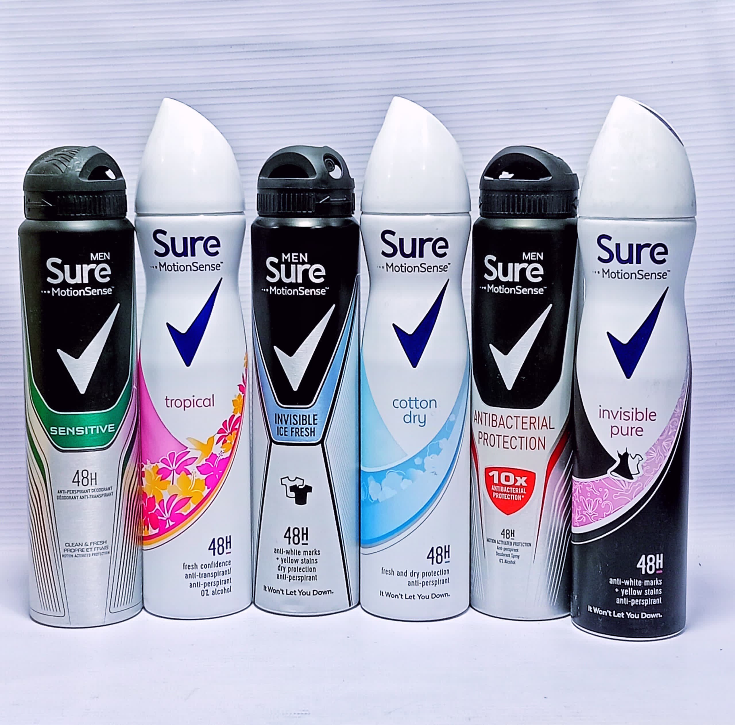 2024/03/1000150928-1.jpg SURE ANTIPERSPIRANT DEODORANT SPRAY COLLECTION
Men / Women | Antiperspirant Deodorant Spray | 200–250ml | Sure by Unilever | UK's No.1 Antiperspirant Brand